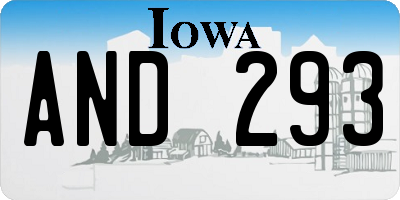IA license plate AND293