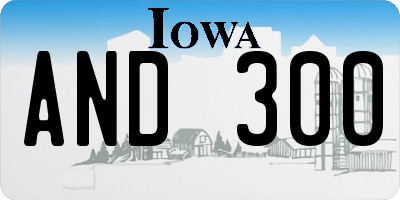 IA license plate AND300