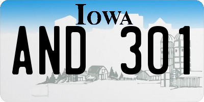 IA license plate AND301