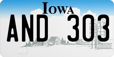 IA license plate AND303
