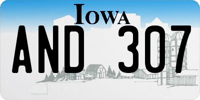 IA license plate AND307
