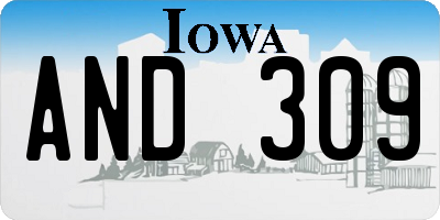 IA license plate AND309
