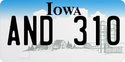 IA license plate AND310