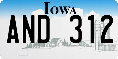 IA license plate AND312