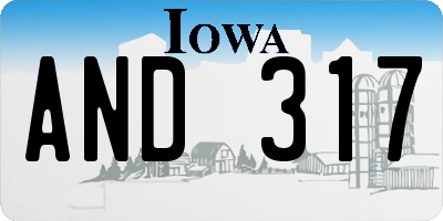 IA license plate AND317
