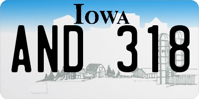 IA license plate AND318