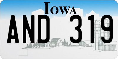 IA license plate AND319