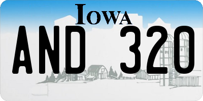 IA license plate AND320