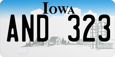 IA license plate AND323