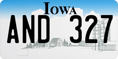 IA license plate AND327