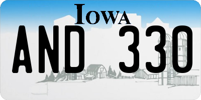 IA license plate AND330