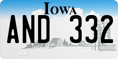 IA license plate AND332