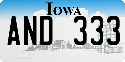 IA license plate AND333