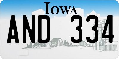 IA license plate AND334