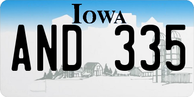 IA license plate AND335