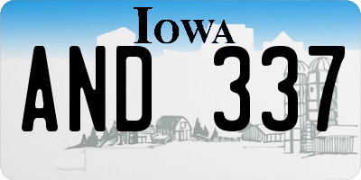 IA license plate AND337