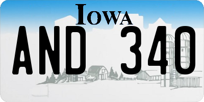 IA license plate AND340