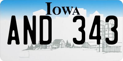 IA license plate AND343