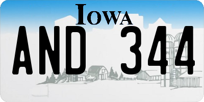 IA license plate AND344