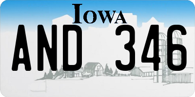 IA license plate AND346