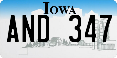 IA license plate AND347