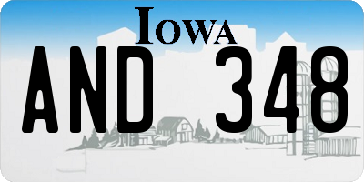 IA license plate AND348