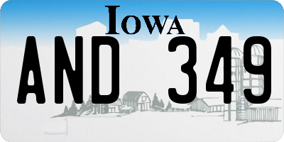 IA license plate AND349