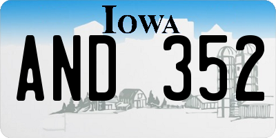 IA license plate AND352