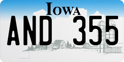 IA license plate AND355
