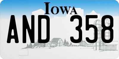 IA license plate AND358