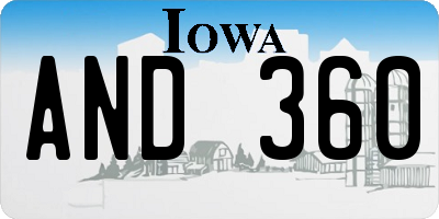 IA license plate AND360