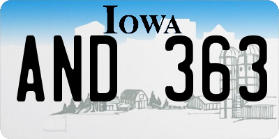 IA license plate AND363