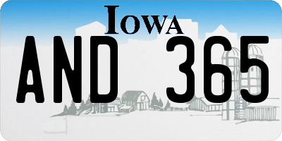 IA license plate AND365