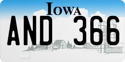 IA license plate AND366