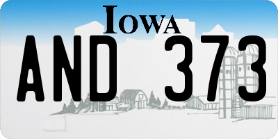 IA license plate AND373