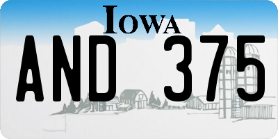 IA license plate AND375