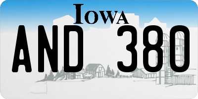 IA license plate AND380