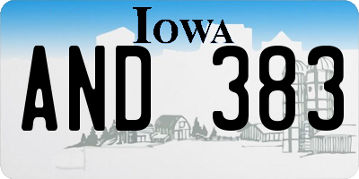 IA license plate AND383