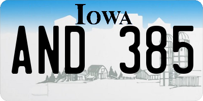 IA license plate AND385