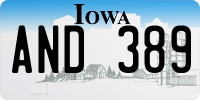 IA license plate AND389
