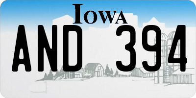 IA license plate AND394