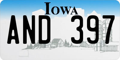 IA license plate AND397