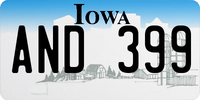 IA license plate AND399
