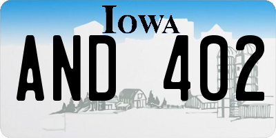 IA license plate AND402