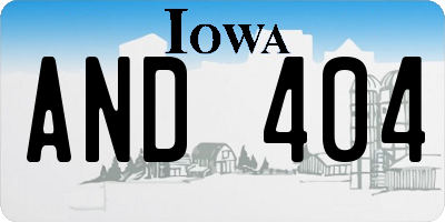 IA license plate AND404