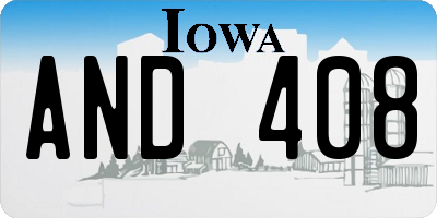 IA license plate AND408