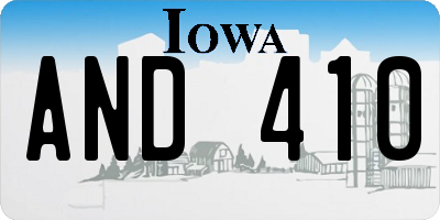 IA license plate AND410