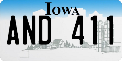 IA license plate AND411