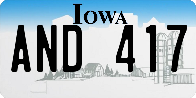 IA license plate AND417