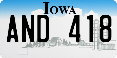 IA license plate AND418